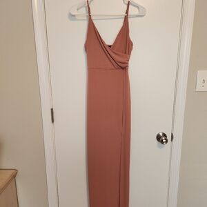 Forever 21 Brown Sheath Dress with Plunge Neckline
